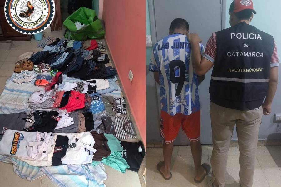 Detienen a dos personas por el robo a un local de ropa en Valle Viejo