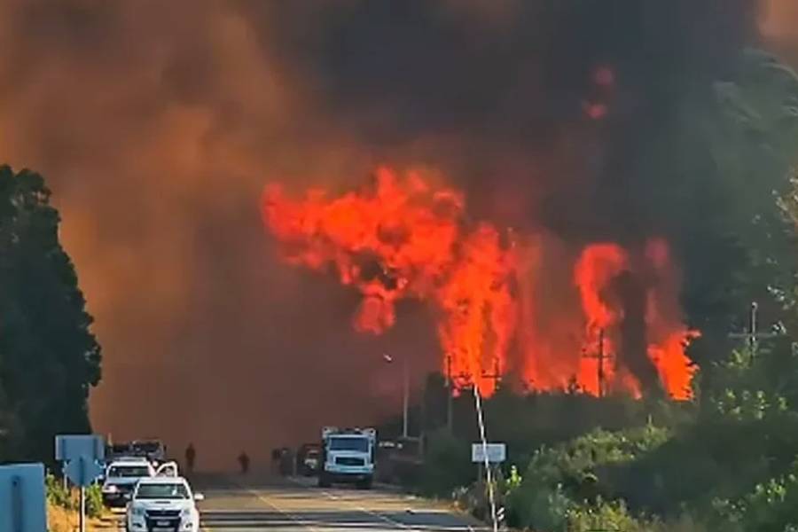 familiares de los tres detenidos por los incendios de El Bolsón se enfrentaron a la Policía y a activistas