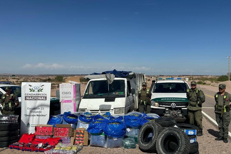 Detienen a dos camioneros y secuestran 320 kilos de coca, cubiertas y otros productos