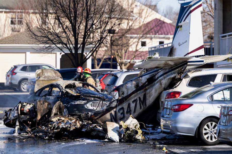 Milagro en Pensilvania: una avioneta se estrelló y sus cinco ocupantes sobrevivieron