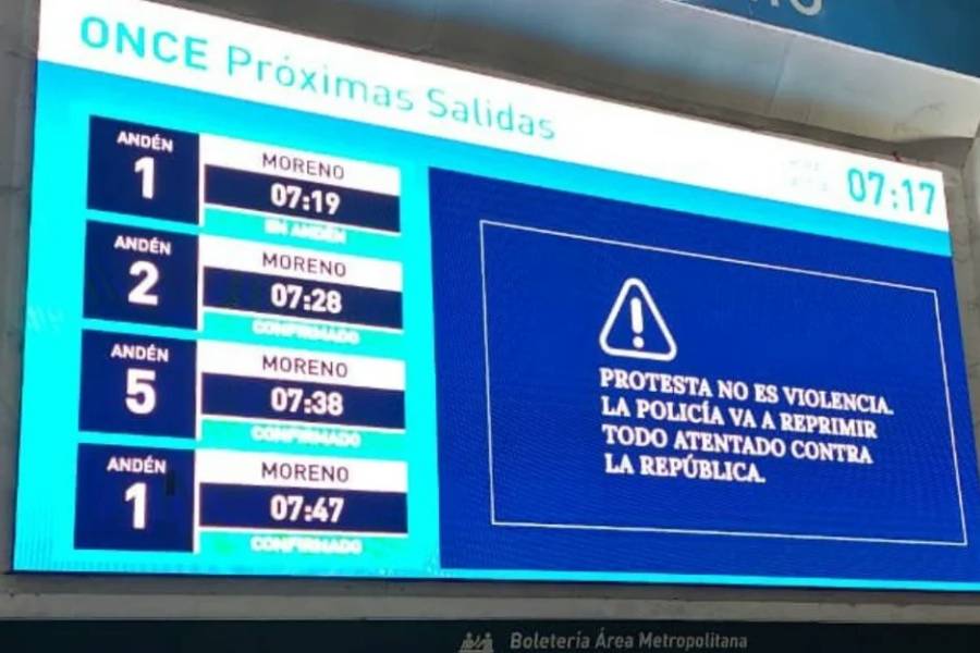 El Gobierno usó las estaciones de tren para advertir sobre la represión en la marcha de jubilados