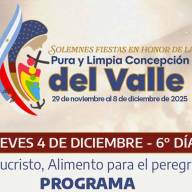 Las celebraciones en honor a la Virgen del Valle continúan con el sexto día del Novenario