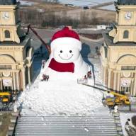 China prepara el muñeco de nieve más grande del mundo