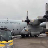 Un Hércules que volaba a Dinamarca por repuestos para los F16 debió retornar de urgencia a El Palomar