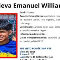 Buscan intensamente a Emanuel William Nieva