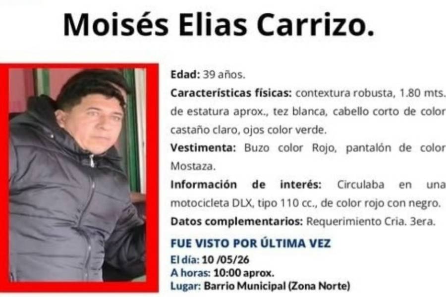 Buscan dar con el paradero de Moisés Elías Carrizo