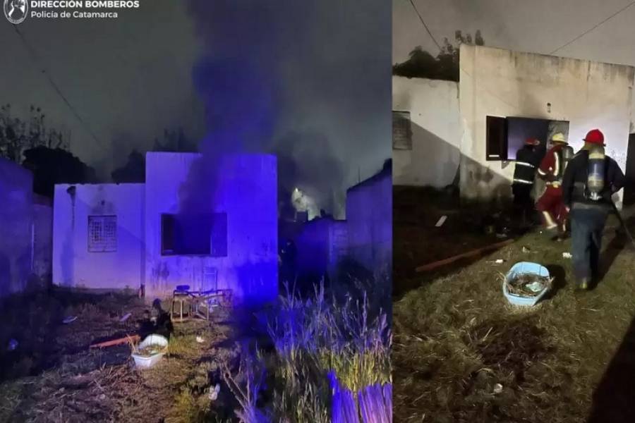 Momentos de tensión por incendio de vivienda en barrio Los Eucaliptos