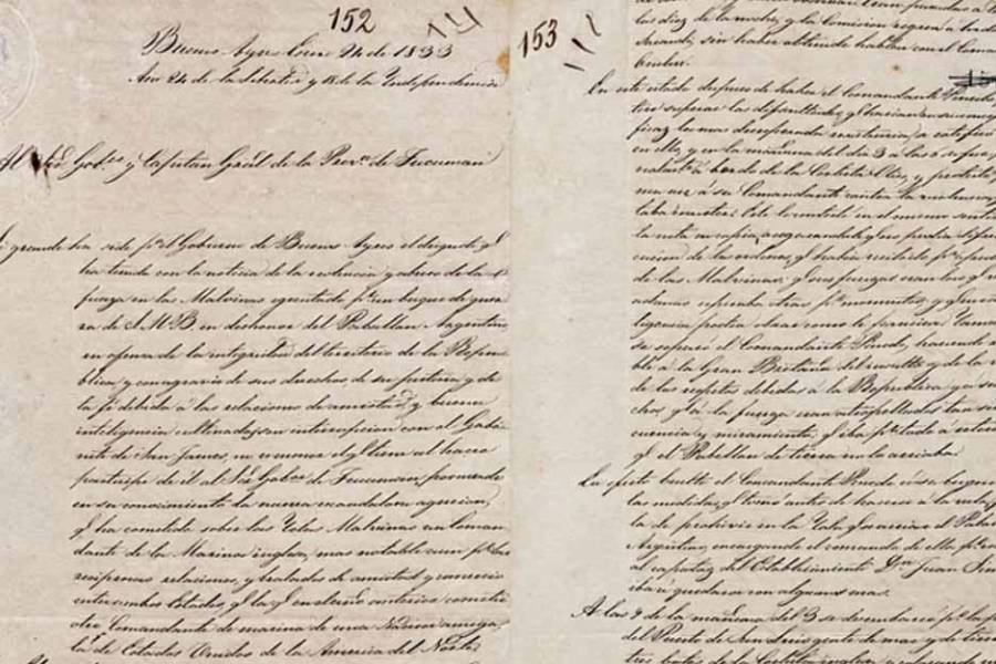 Hallaron una carta inédita de 1833 que relató la ocupación británica de las Islas Malvinas