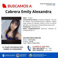 Se Busca a Emily Alexandra Cabrera