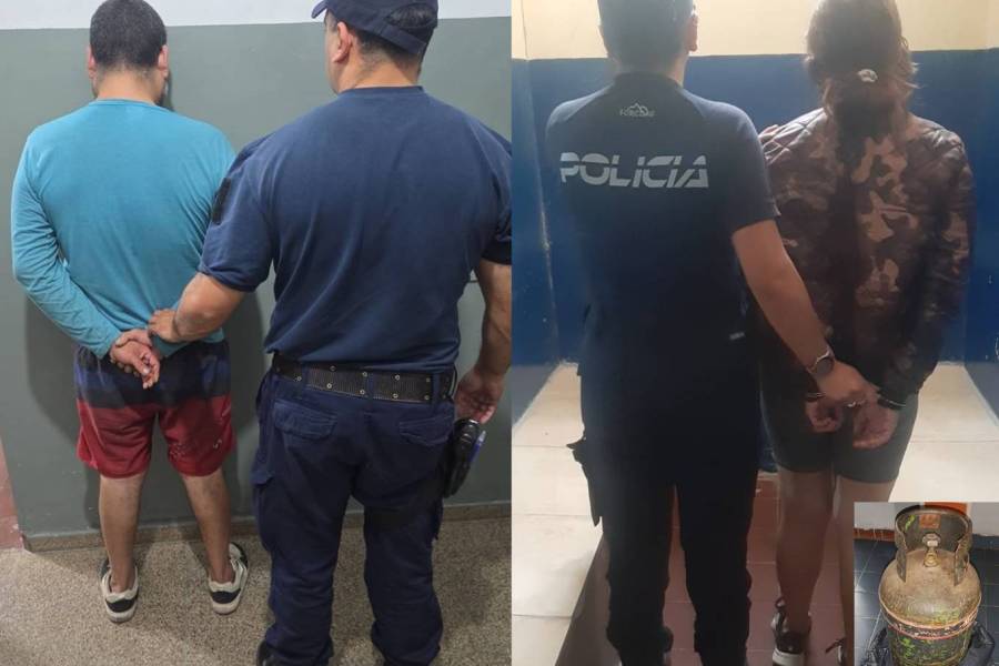 Sorprendidos in fraganti: Descartaron una garrafa en la calle, huyeron en auto y terminaron detenidos